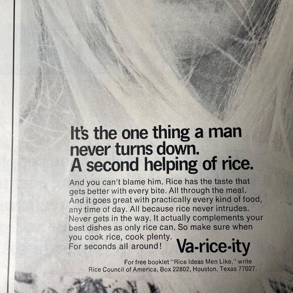1970 Rice Council of America Va rice ity Print Partial Page Pretty Woman u Origi - Picture 3 of 3